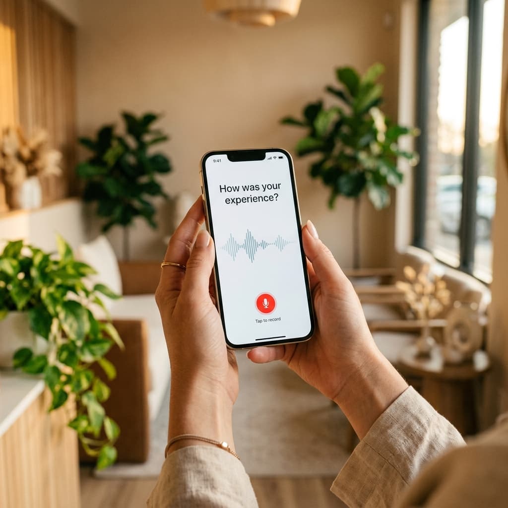 Voice and text feedback experience on mobile